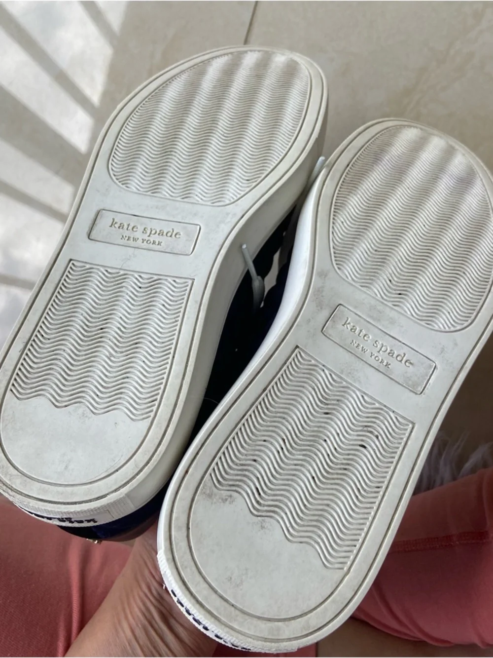 KATE SPADE Blue Velvet Quilted Sneakers 6.5